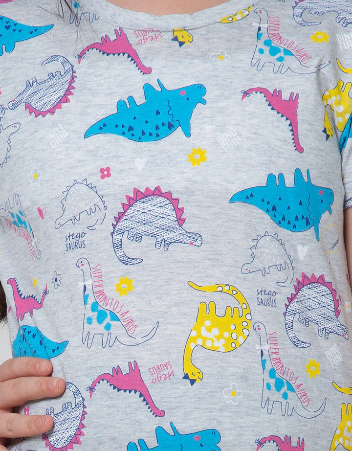 Aero Short Sleeve T-Shirt Top Full Print Dino