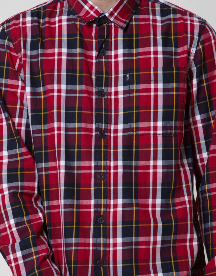 Cardinal Jeans Kemeja Lengan Panjang Pria Print Check