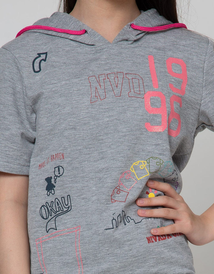 Nevada Short Sleeve T-Shirt Hoodie With Full Print Doodle