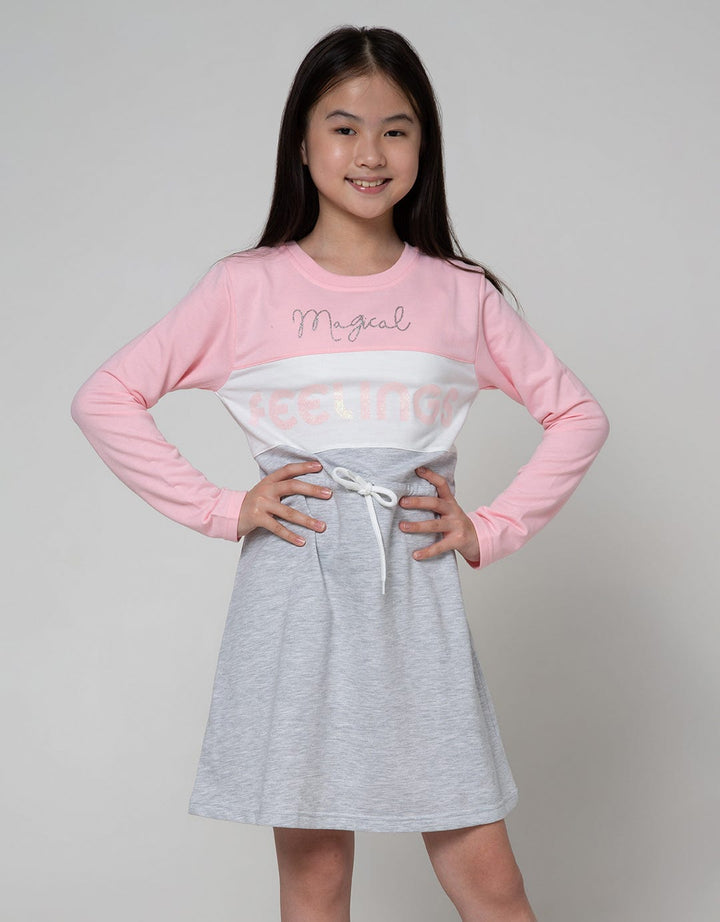 Nevada Long Sleeve Dress Cut N Sewn Serut Pinggang