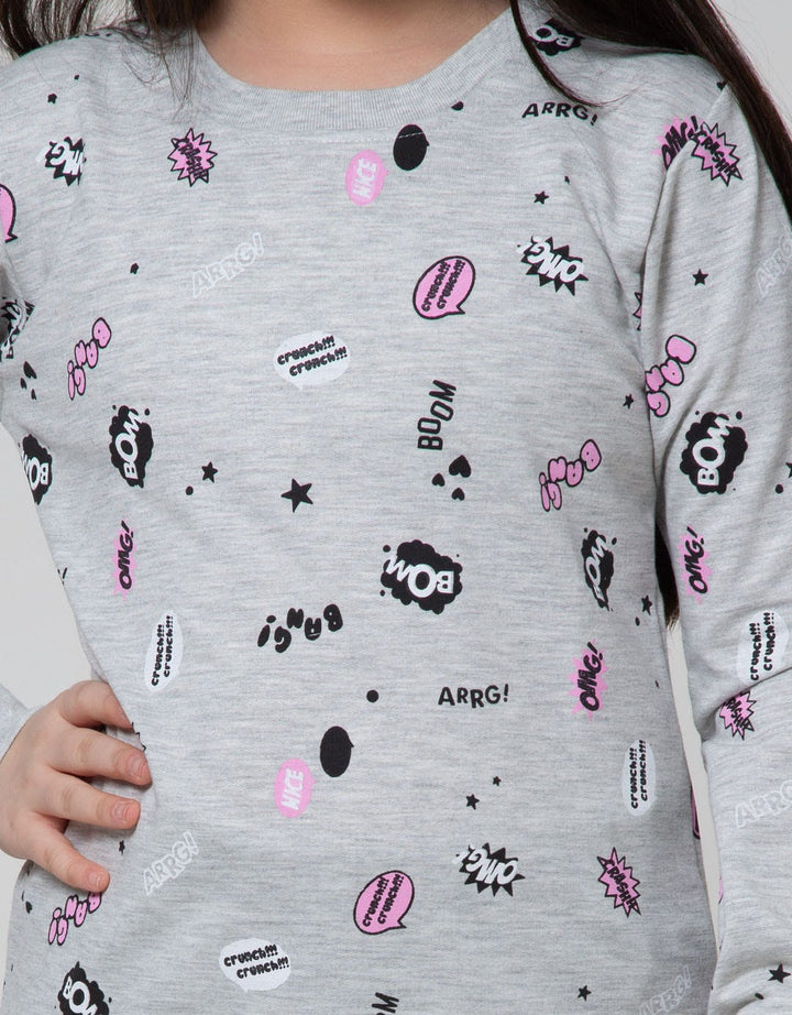 Nevada Sweatshirt With Full Print Doodle Wording