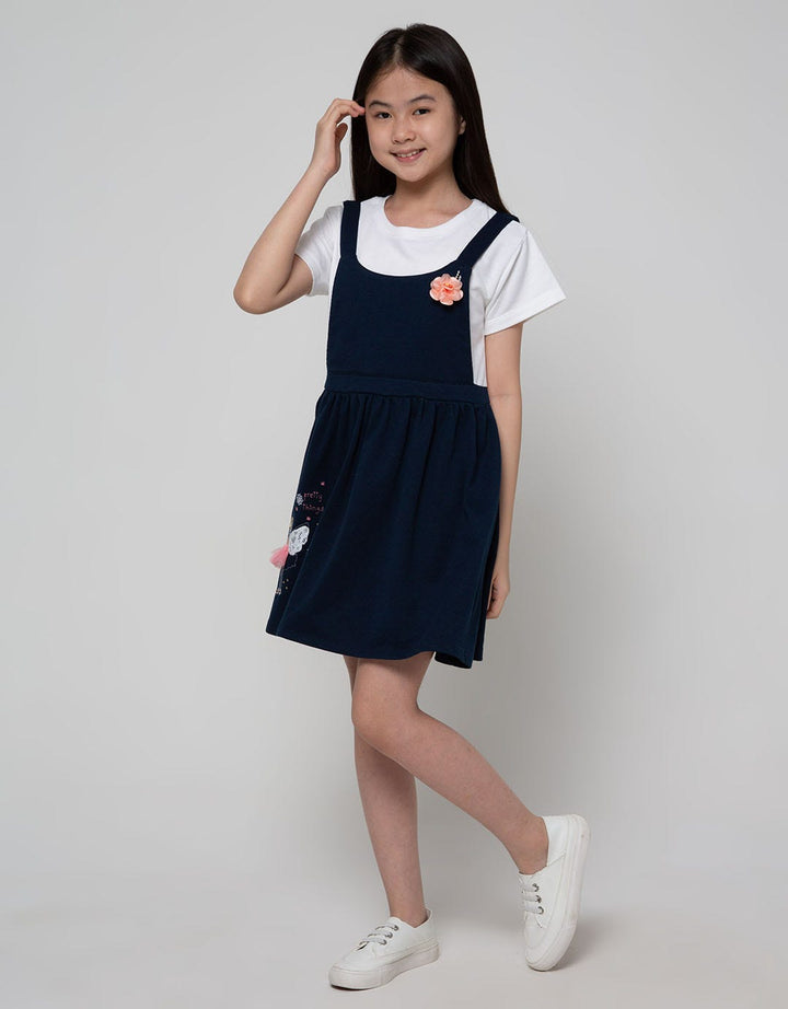 Aero Short Sleeve Dress Overall Flower With Inner