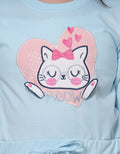 Aero Long Sleeve Dress Print Cat Face