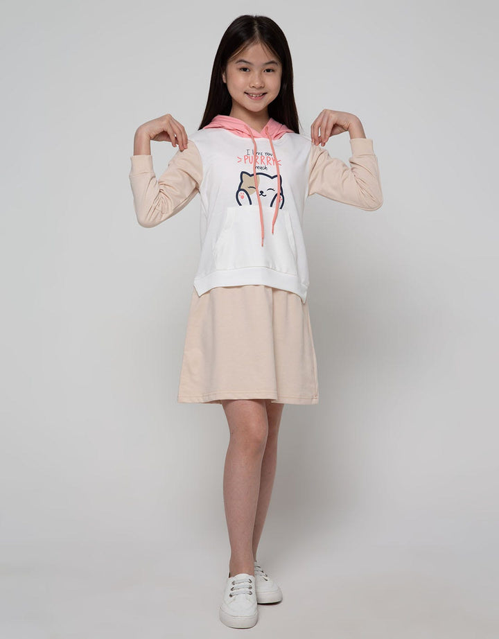 Aero Long Sleeve Dress Hoodie Cut N Sewn Cat Peeks