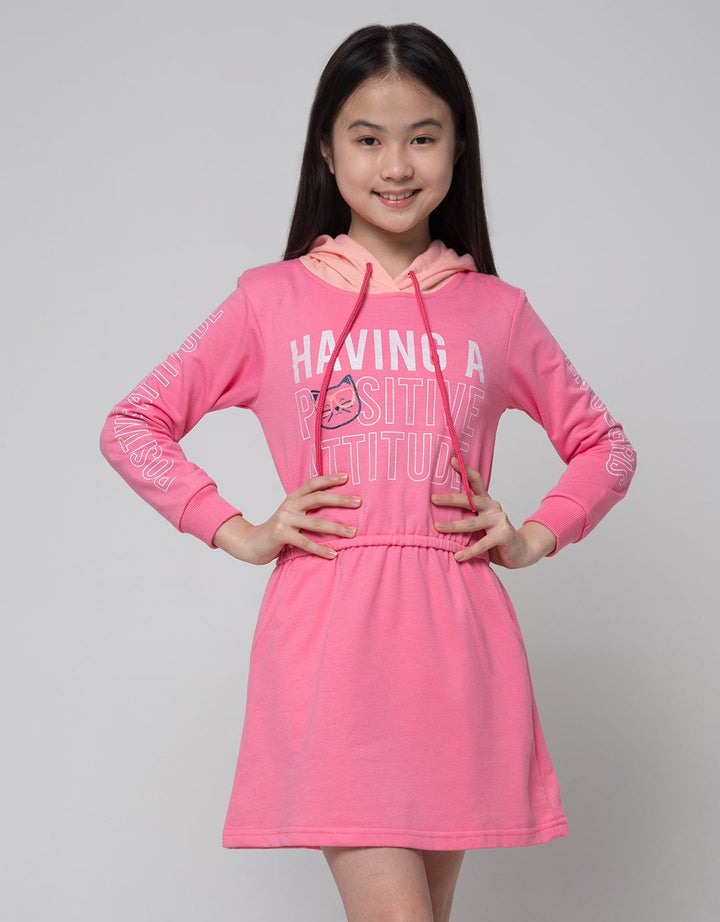 Aero Long Sleeve Dress Hoodie Print Smart Cat