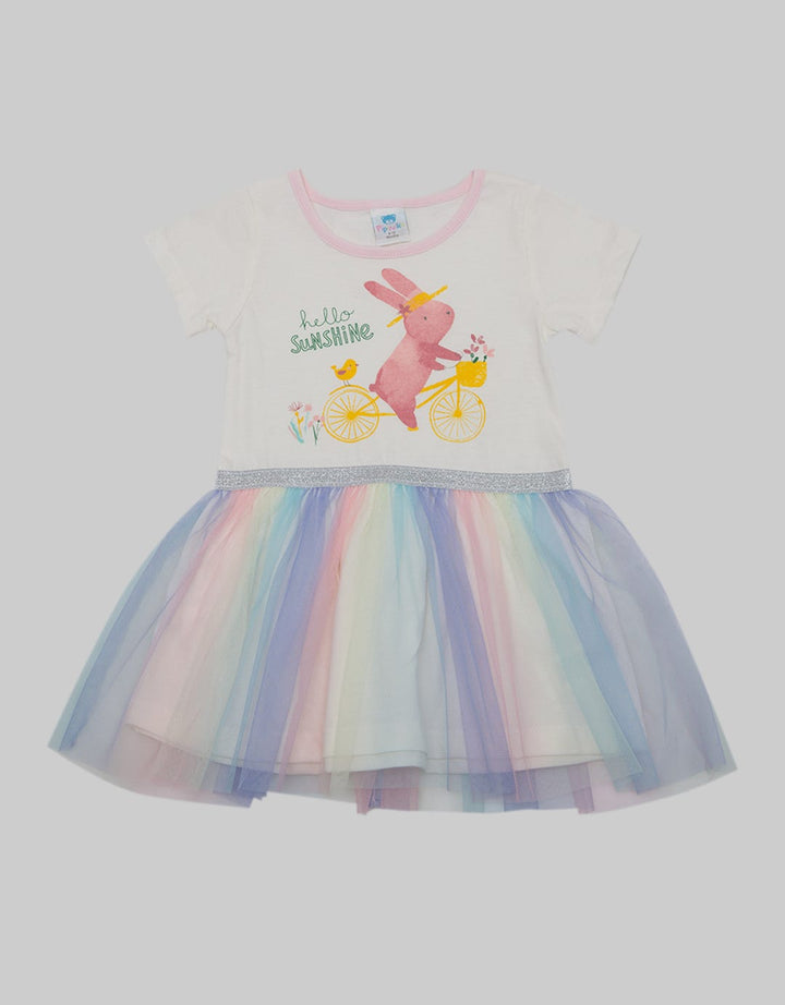 Pipiniko Short Sleeve Midi Dress Bunny Hello Sunshine