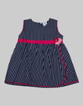 Pipiniko Short Sleeve Midi Dress Stripe Vertical