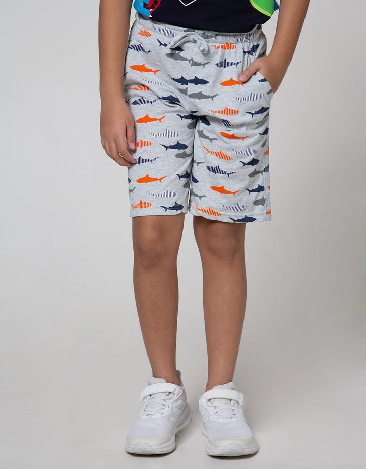Little M Short Pants Knit Rubber Fullprint Fish