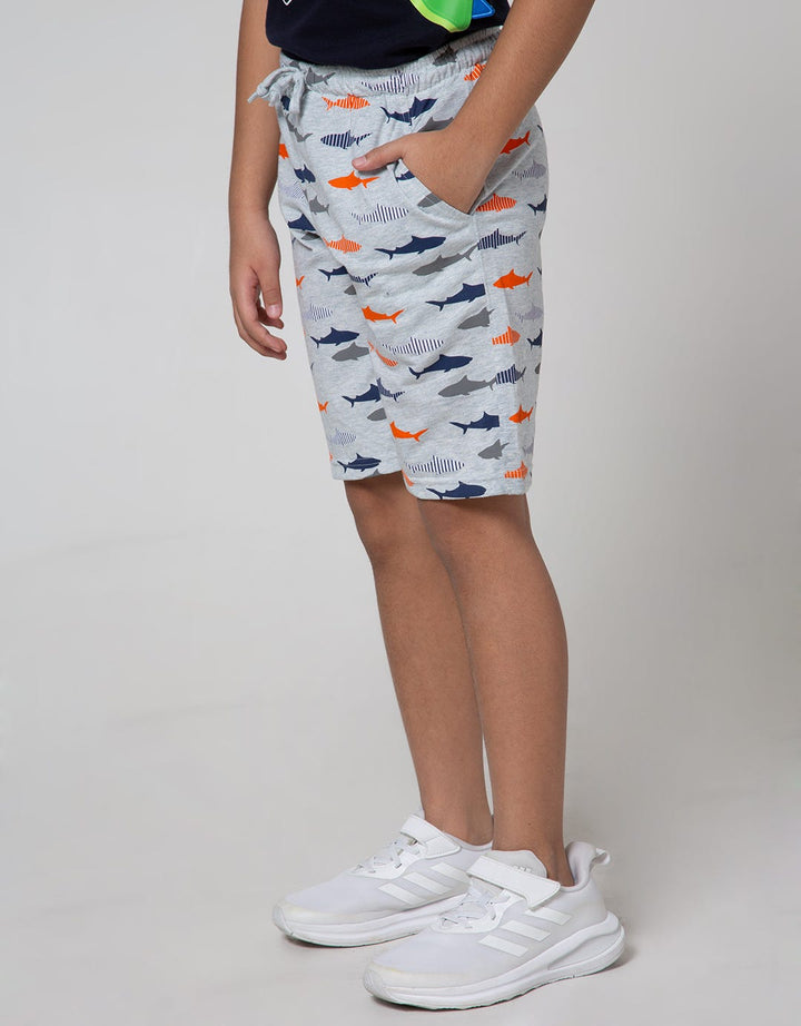 Little M Short Pants Knit Rubber Fullprint Fish