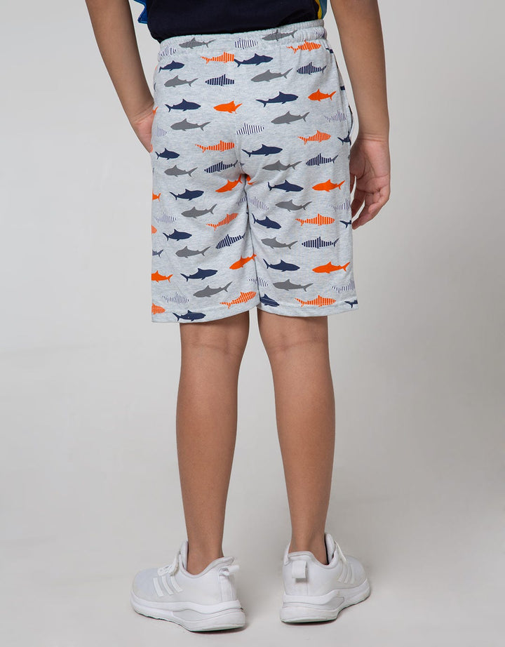 Little M Short Pants Knit Rubber Fullprint Fish