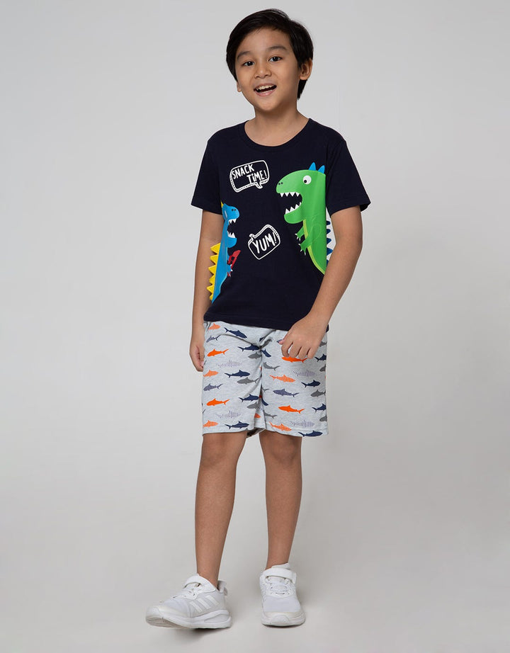 Little M Short Pants Knit Rubber Fullprint Fish