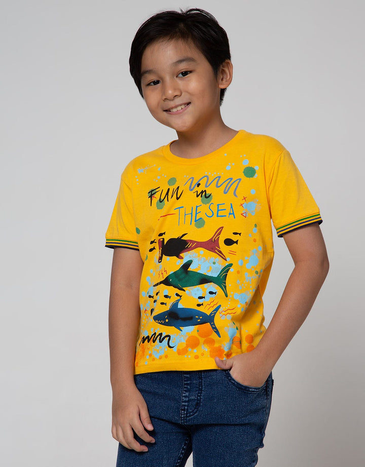 Little M Short Sleeve T-Shirt Watercolor Fun In The Sea