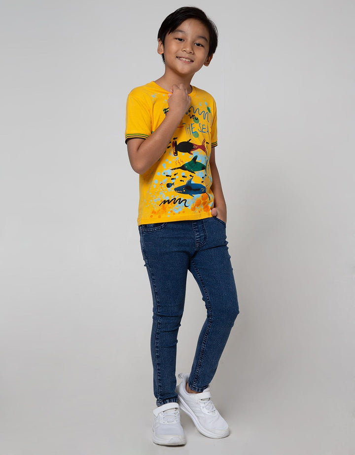 Little M Short Sleeve T-Shirt Watercolor Fun In The Sea