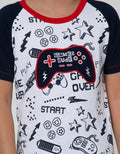 Little M Short Sleeve T-Shirt Raglan Aplikasi Game