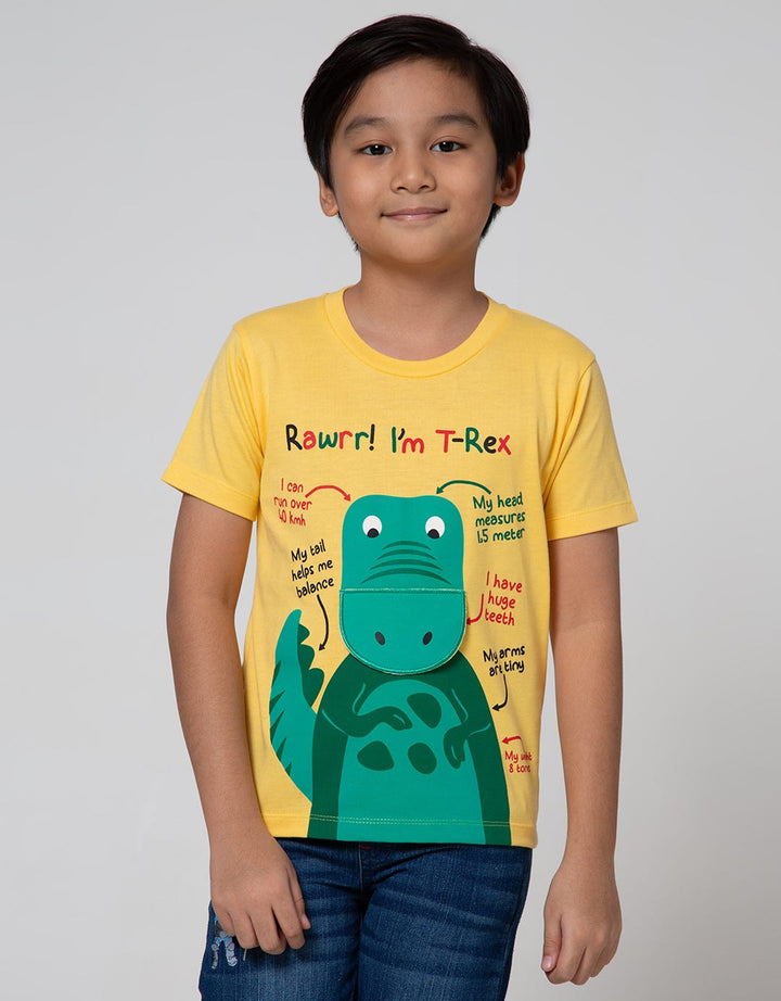 Little M Short Sleeve T-Shirt Trex Aplikasi Flip