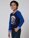 Little M Long Sleeve Raglan Rib Yarndyed Astronaut T-Shirt