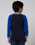 Little M Long Sleeve Raglan Rib Yarndyed Astronaut T-Shirt