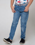 Nevada Denim Long Pants Rib Bleach Scrap