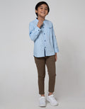 Little M Long Sleeve Koko Casual Print Titik Dasi
