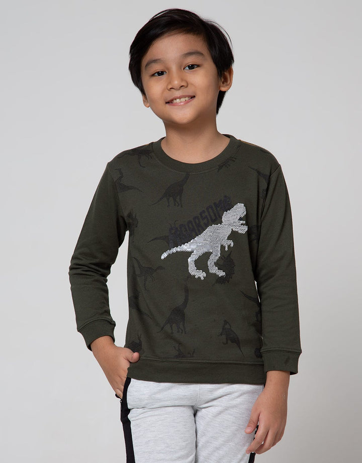 Little M Sweat-Shirt Sequin Dino