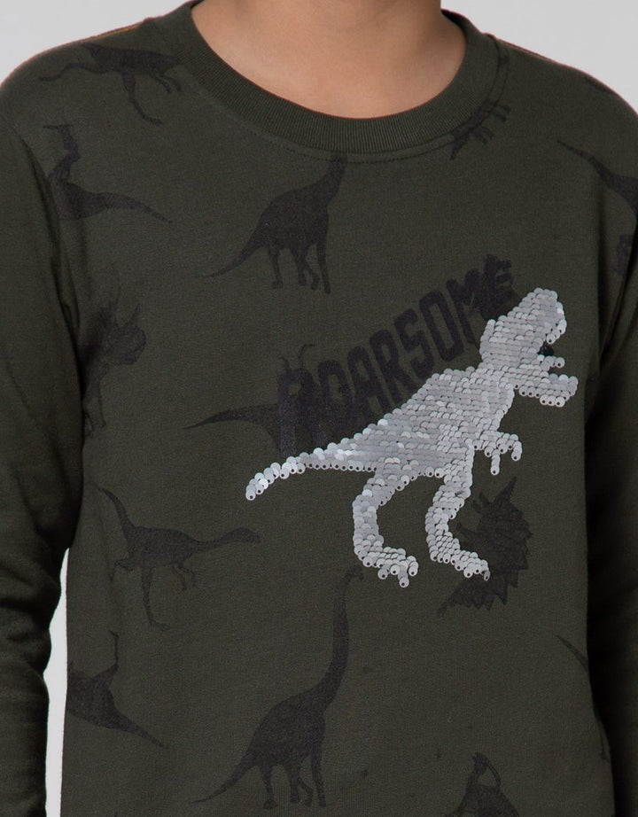 Little M Sweat-Shirt Sequin Dino