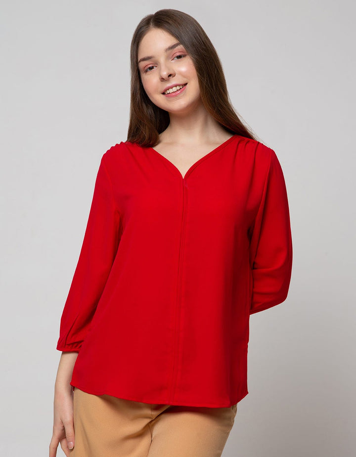 St. Yves Long Sleeve Blouse V Neck Versace