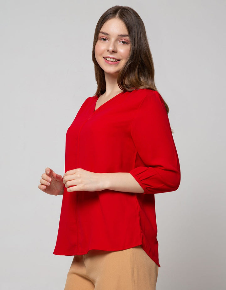 St. Yves Long Sleeve Blouse V Neck Versace
