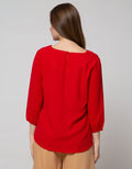 St. Yves Long Sleeve Blouse V Neck Versace