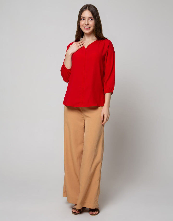 St. Yves Long Sleeve Blouse V Neck Versace