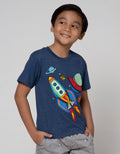 Little M Short Sleeve T-Shirt Space Aplikasi Flip