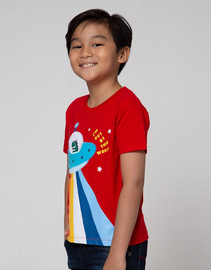 Little M Short Sleeve T-Shirt Space Aplikasi