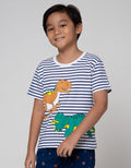 Little M Short Sleeve T-Shirt Stripe Dino