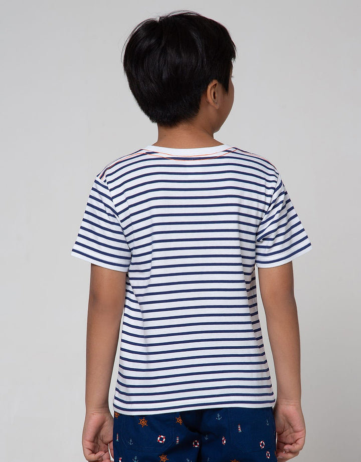 Little M Short Sleeve T-Shirt Stripe Dino
