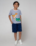 Little M Short Sleeve T-Shirt Stripe Dino