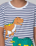 Little M Short Sleeve T-Shirt Stripe Dino