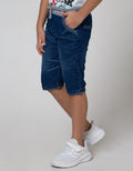 Little M Denim Short Pants Rib Lipat
