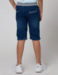 Little M Denim Short Pants Rib Lipat