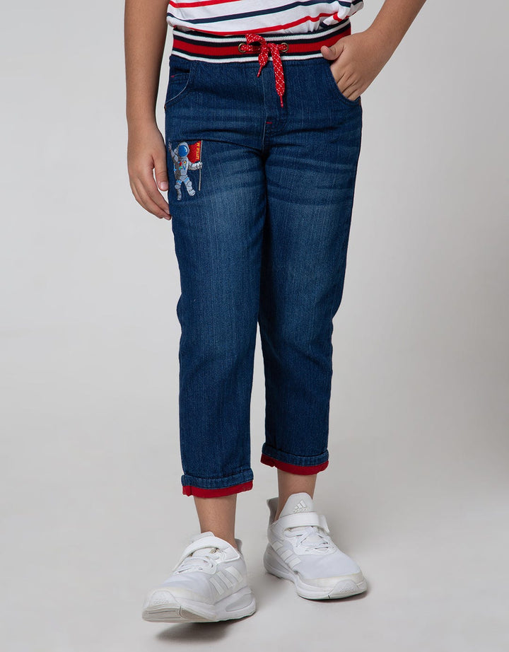 Little M Denim Long Pants Non Bordir Astronot
