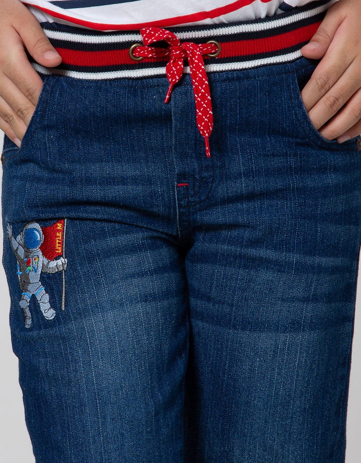 Little M Denim Long Pants Non Bordir Astronot