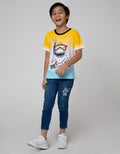 Little M Denim Long Pants Rib Stretch Bordir Astronot