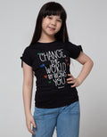 Cardinal Kids Girl Short Sleeve T-Shirt Change The World