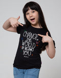 Cardinal Kids Girl Short Sleeve T-Shirt Change The World