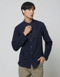 Cardinal Jeans Kemeja Koko Print Double Stripe