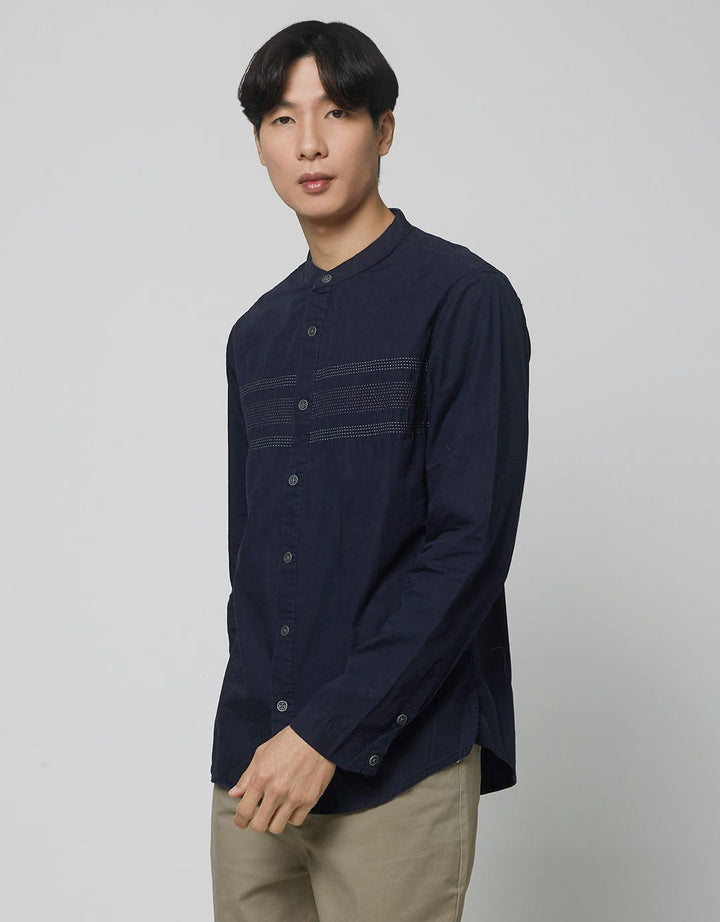 Cardinal Jeans Kemeja Koko Print Double Stripe