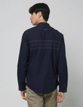 Cardinal Jeans Kemeja Koko Print Double Stripe