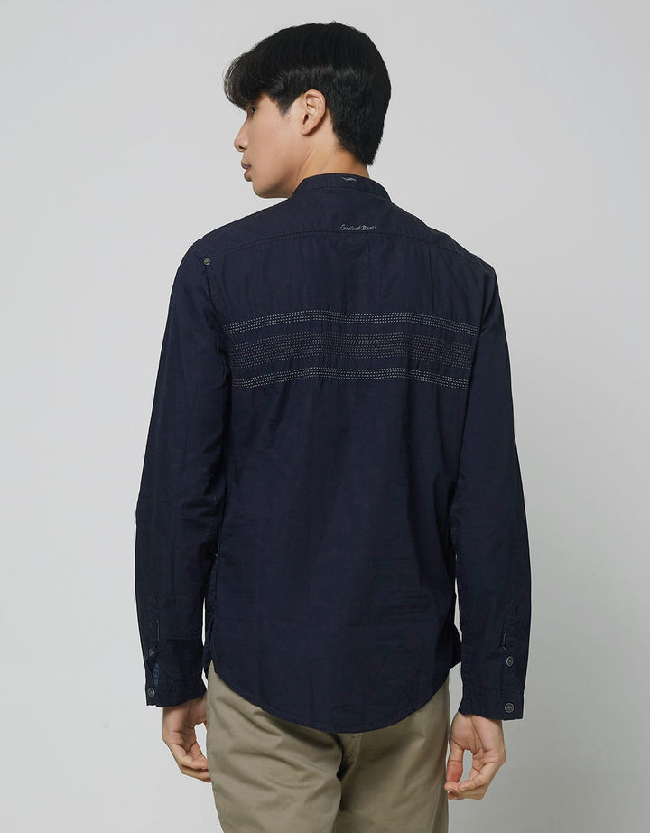 Cardinal Jeans Kemeja Koko Print Double Stripe