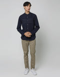 Cardinal Jeans Kemeja Koko Print Double Stripe