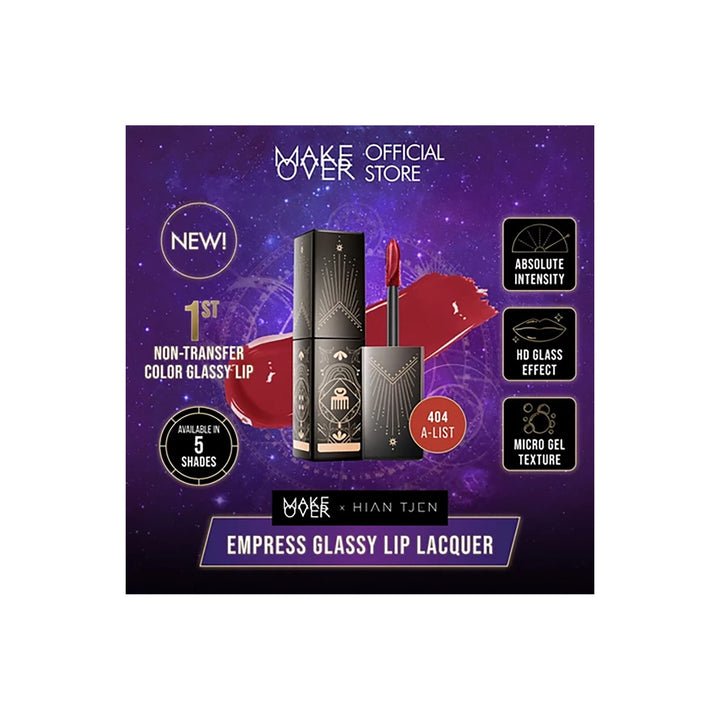 MAKE OVER Glassy Lip Lacquer X Hian Tjen 404 A-List 4.5 g