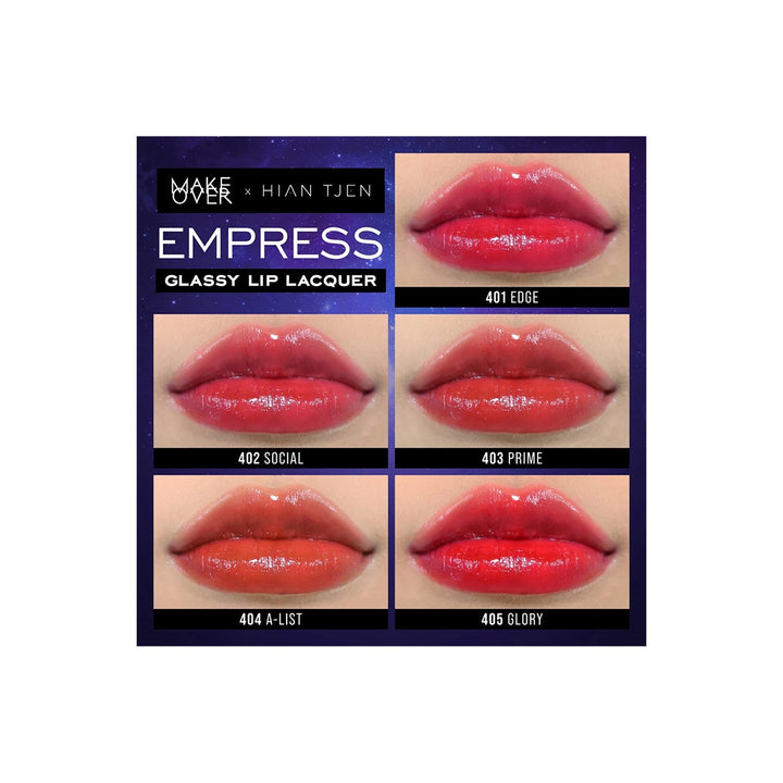 MAKE OVER Glassy Lip Lacquer X Hian Tjen 404 A-List 4.5 g