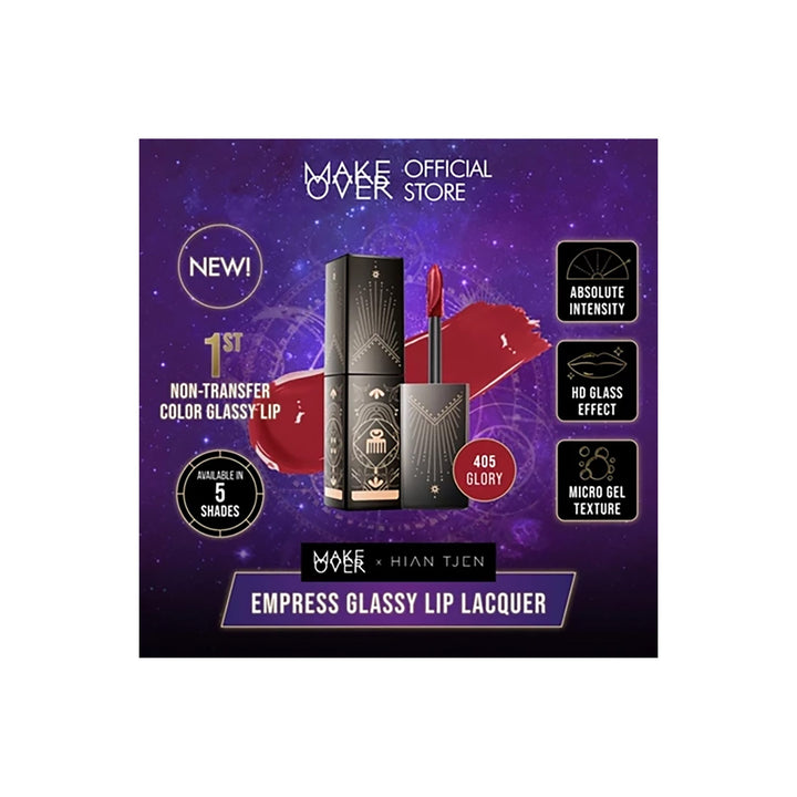 Make Over Glassy Lip Lacquer X Hian Tjen 405 Glory 4.5 G